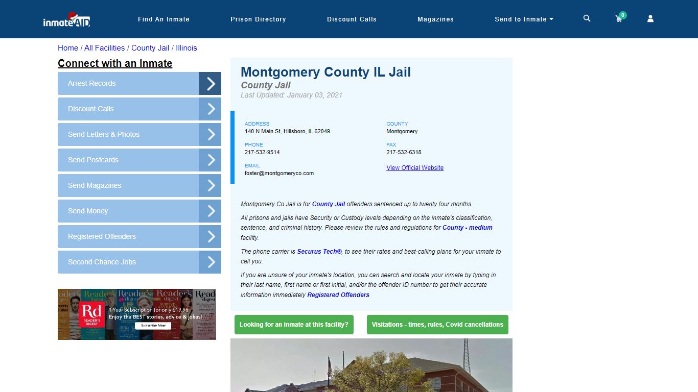 Montgomery County IL Jail - Inmate Locator - Hillsboro, IL